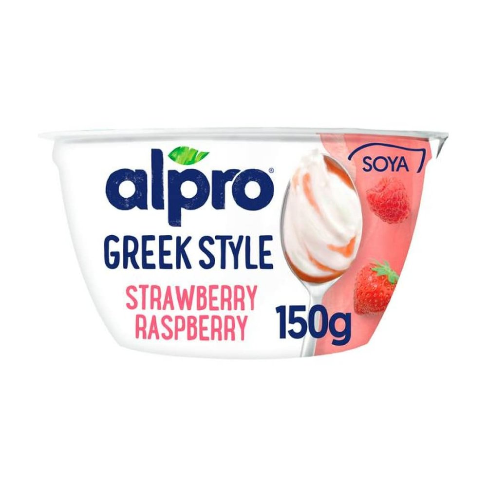 Alpro Greek Style Strawberry Raspberry Yogurt Alternative 150gr x 5 Pack