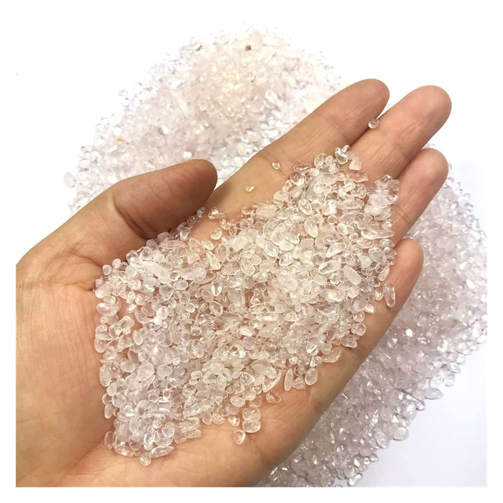 Natural crystal rough 50g Mini 10 Kinds 3-5mm Natural Pink Quartz Crystals Amazonite Stone Pietersite Gravel Stones Decoration Natural Quartz Crystals (Color : Pink Crystal)