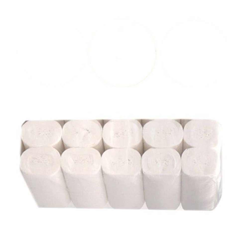 VSOLS 10 Rolls Family 4-Ply Toilet Paper Ultra Soft Pulp Strong Thickened Household Bath Tissues Hand Towel (Color : White)