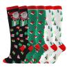 Christmas Compression Socks for Women & Men (3 Pairs) 20-30 mmHg Knee High Long Tube Stockings for Running, Nursing, Hiking, Travel, Flight view 1