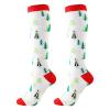 Christmas Compression Socks for Women & Men (3 Pairs) 20-30 mmHg Knee High Long Tube Stockings for Running, Nursing, Hiking, Travel, Flight view 4