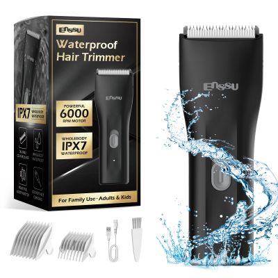 Favrison Body Hair Trimmer for Men & Women, Ball Trimmer, Mini Electric Body Groomer for Underarm, Chest, Groin, Balls, with Safety Blade, Waterproof Wet Dry Use, Low Noise (Black)