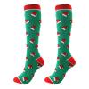 Christmas Compression Socks for Women & Men (3 Pairs) 20-30 mmHg Knee High Long Tube Stockings for Running, Nursing, Hiking, Travel, Flight view 2