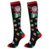 Christmas Compression Socks for Women & Men (3 Pairs) 20-30 mmHg Knee High Long Tube Stockings for Running, Nursing, Hiking, Travel, Flight view 2