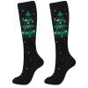 Christmas Compression Socks for Women & Men (3 Pairs) 20-30 mmHg Knee High Long Tube Stockings for Running, Nursing, Hiking, Travel, Flight view 2