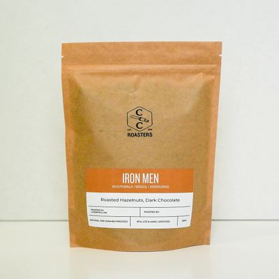 Crosby Coffee Roasters Iron Men Blend, Speciality Coffee 100% Arabica- Medium Roast, Whole Bean, 250g