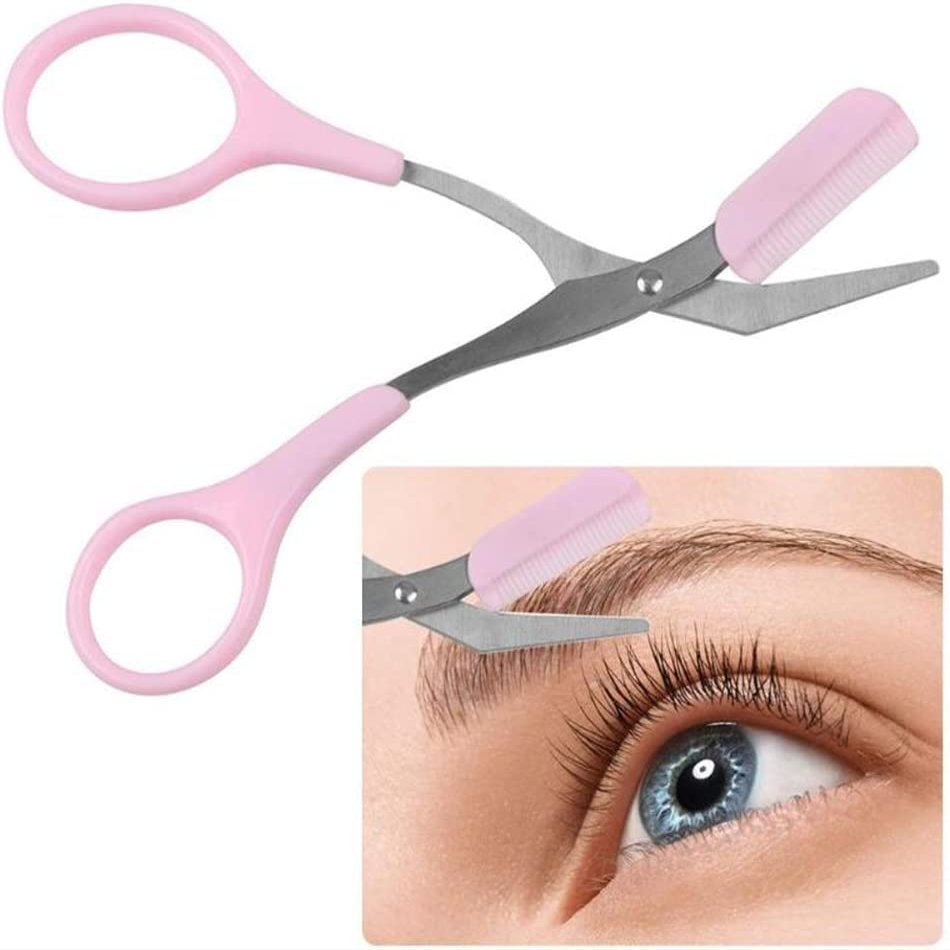 1 Pack Stainless Steel Eyebrow Shaping Cut Scissors Comb Hair Remover Beauty Tool Shaver Makeup Tools Hair Grooming Removal