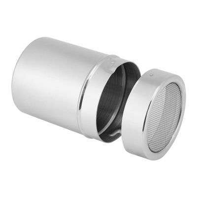 2Pcs Flour Sugar Salt Shaker, Stainless Steel Powder Shakers Sugar Shaker with Lid Mesh Powder Shaker Cinnamon Cocoa Shaker for Coffee Bar Mesh Shaker