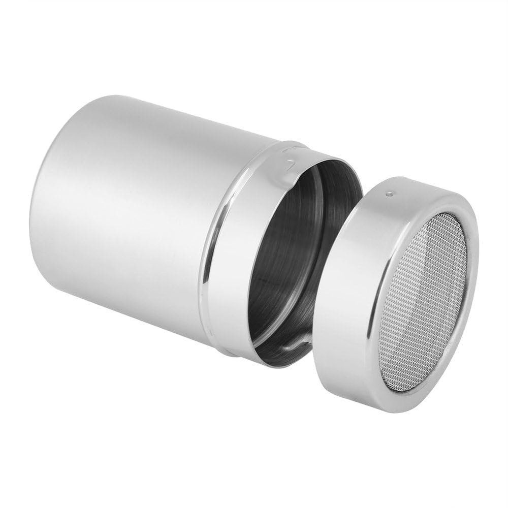 2Pcs Flour Sugar Salt Shaker, Stainless Steel Powder Shakers Sugar Shaker with Lid Mesh Powder Shaker Cinnamon Cocoa Shaker for Coffee Bar Mesh Shaker