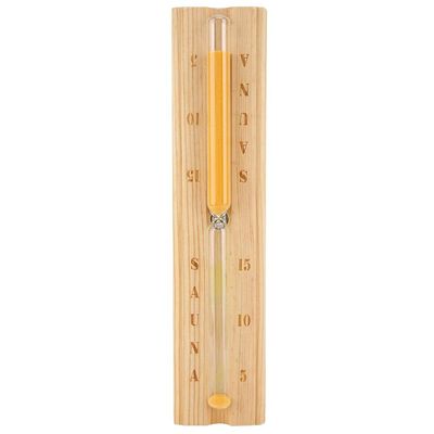 Cyrank Sauna Hourglass Sand Timer, Rotating Sand Clock 15 Minute Wooden Hourglass Timer for Sauna, SPA Room