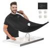 Beard Bib Apron,Beard hair catcher for men shaving and trimming, Black, 120cm*80cm view 1