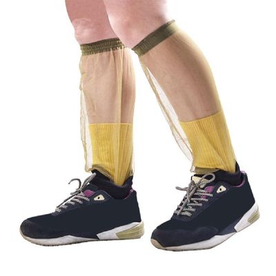 1 Pair Survival Mesh Anti-Mosquito Foot Sleeves Outdoor Sports Net Jungle Mosquito Sock Leg Protector Camping Equipment mesh foot sleeve mosquito net pants foot leg mosquito net socks men women net