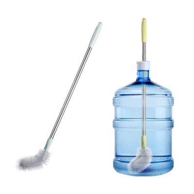 2 Pack 28" Long Bottle Brush, 3 & 5 Gallon Bottle Cleaner Brush, Nylon Bristles and Stainless Steel Handle Bendable Replaceable Brush Head Bottle Cleaning Brush