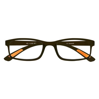 Amazotti Milano Brown Trendy Reading Glasses +1.25 | Stylish Glasses for Men & Women | Lightweight, Durable, Flexible Eye Glasses for Reading, Computer, and Screen Use