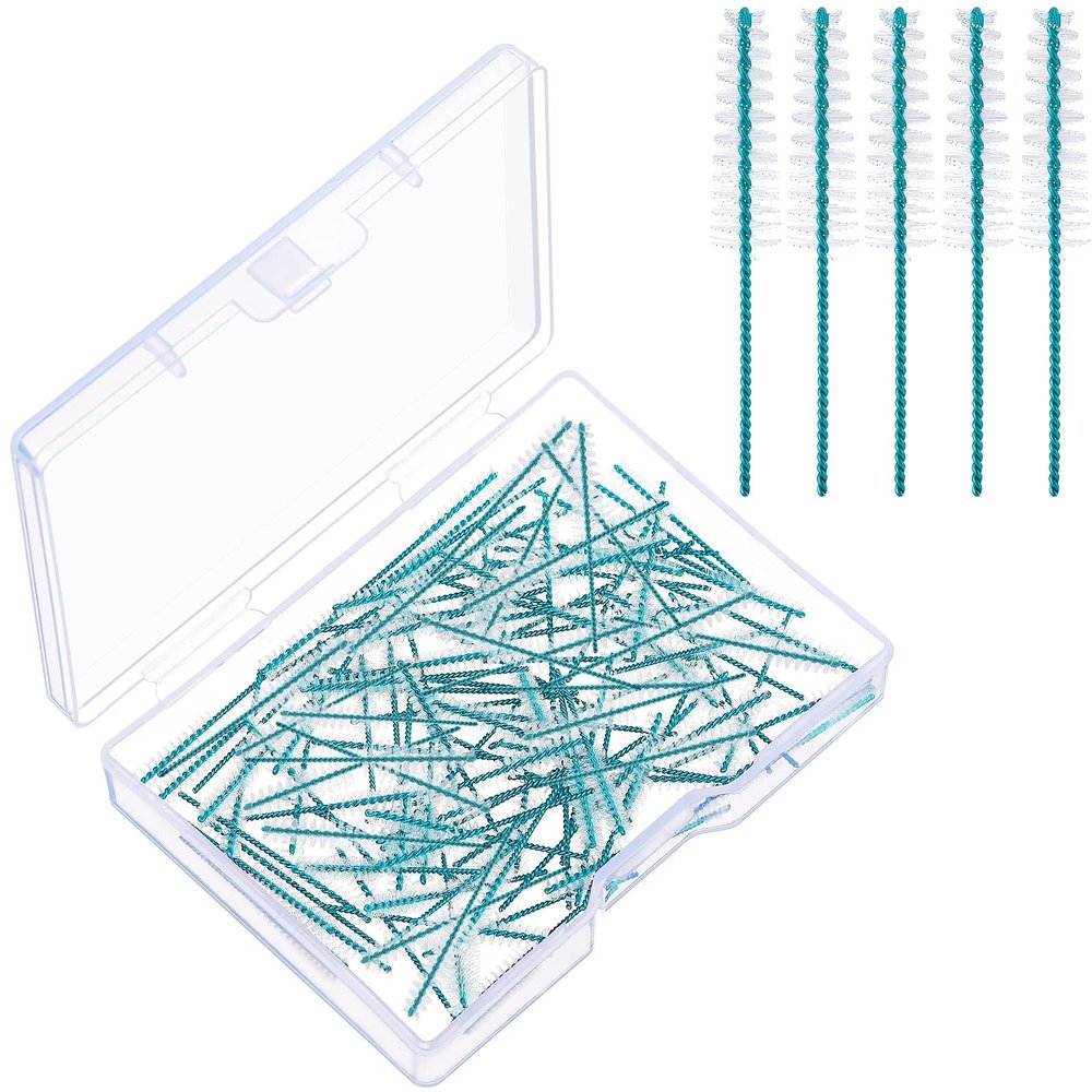 Cowwell Interdental Brush Teeth Soft Dental Picks Tooth Floss Interdental Brush Betweens Interdental Brush Refills White Refills for Tooth Cleaning (Tight, 60 Pieces)