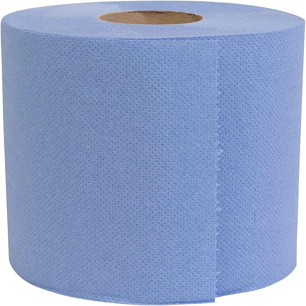 Blue Centrefeed Rolls 2 Ply Embossed Recycled Paper Towels Hand Towels Tissue Kitchen Wipe Away Wall Mounted Lockable Rolls for Commercial Factories Home Office Garage Bathroom Bulk Buy (18 Rolls)