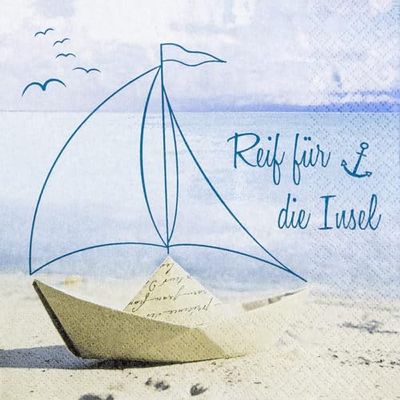 20 Napkins for the Island - My Sailboat | Maritime | Lake | Sea | Holiday | Summer | Saying | Table Decoration | Napkin Technology 33 x 33 cm