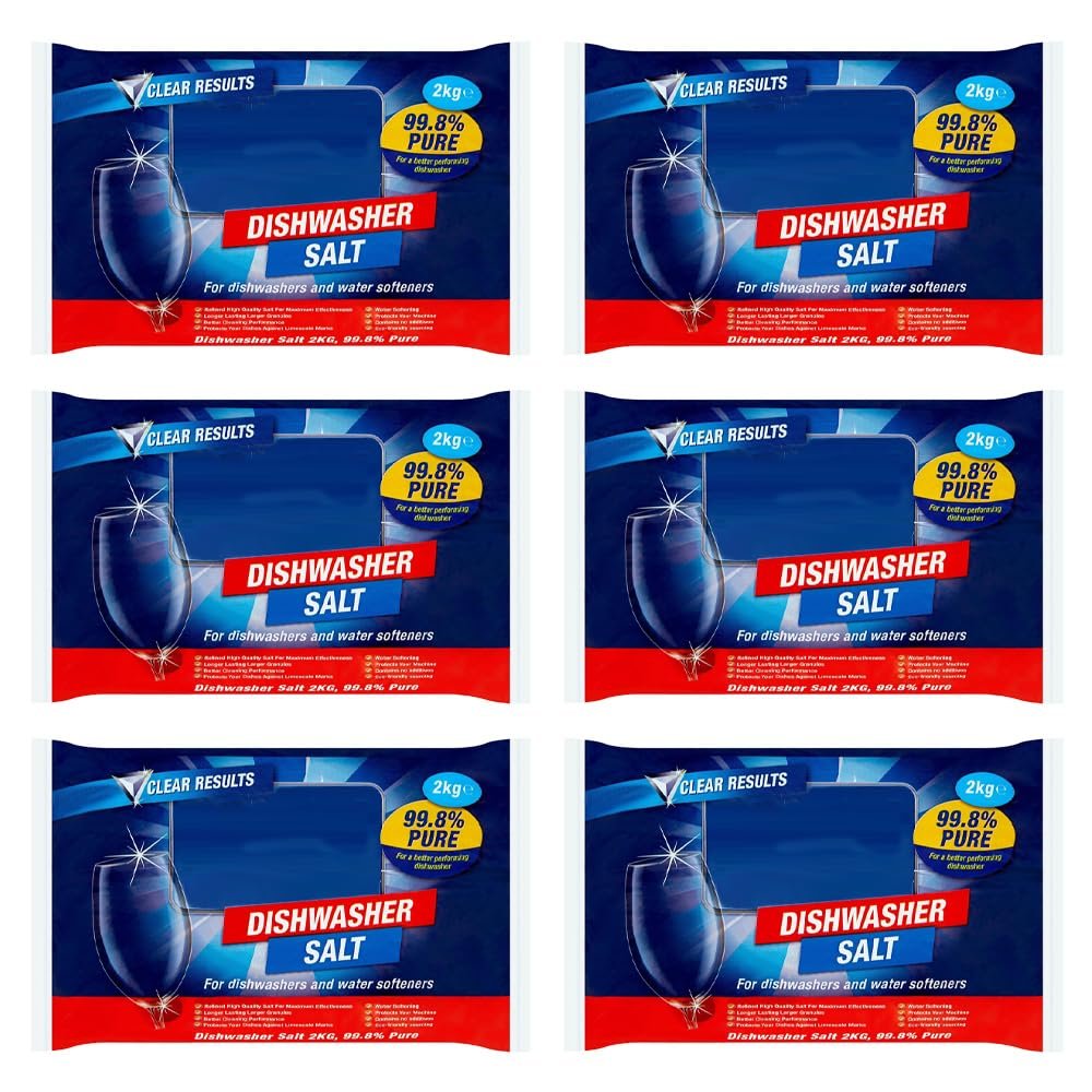6 x 2kg Dishwasher Salt for Dishwashers and Water Softeners