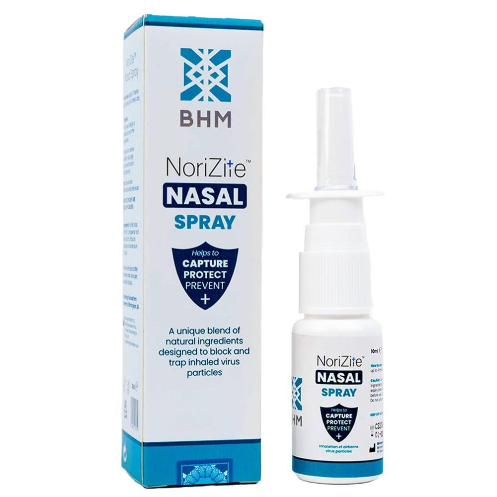 BHM NoriZite Nasal Spray New Long-Lasting Natural Barrier Designed to Help for Virus Protection, Cold & Flu Blocker, Allergy & Hayfever Prevention | Scientifically Proven 6+ Hrs Protection (10m)