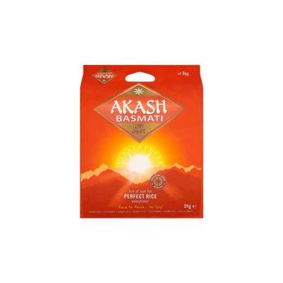 Akash Basmati Rice 5kg | Premium Long Grain Aromatic Rice | Naturally Aged Basmati | Ideal for Biryani, Pilau and Everyday Cooking