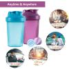 OOTD Shaker Bottle Protein Shakes and 13.5-Ounce/400ML Shaker Bottle with Wire Whisk Balls,Free of BPA plastic (Blue+Purple(2PCS)) view 4