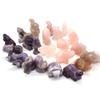 HXSCOO 1.5" Amethyst Animals Figure Rose Quartz Owl Statue Blossom Agate Wolf Lapis Lazuli Elephant Natural Stones Healing Crystal Gift (Color : Blossom Agate-O) view 3