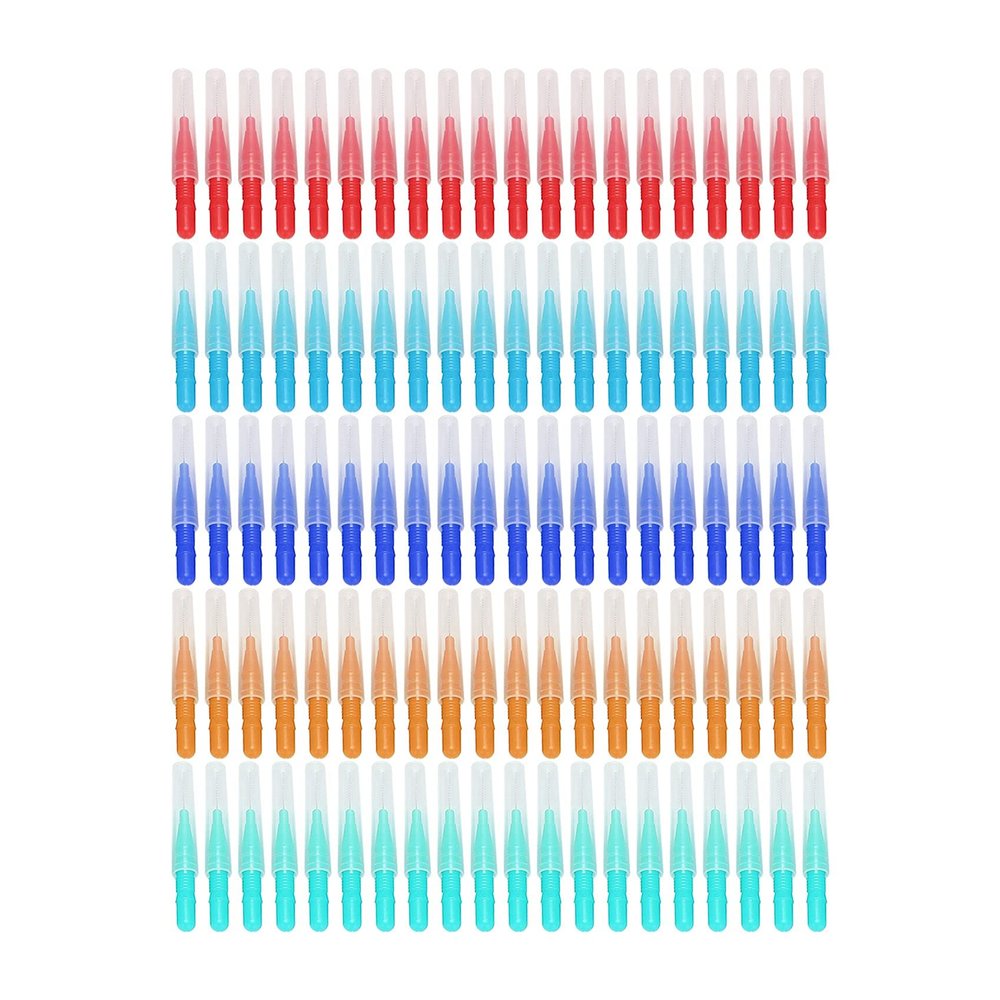 marian 100Pcs Interdental Brush Teeth Soft Dental Tooth Floss Interdental Brush Refill Dental Toothpick Cleaners