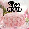 2022 Grad Cake Toppers 2022 Graduate Cake Topper 2022 Silhouette Boy Girl Class Of 2022 Party Decorations Personalized Congratulations 2022 Grad Gifts For Him/Her Grad Hat Acrylic Black 6inch view 2