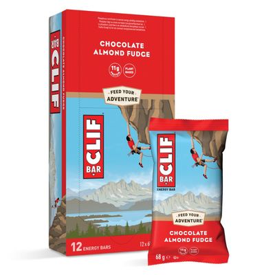 CLIF BAR | Energy Bar - Protein Bar | Chocolate Almond Fudge | Plant Based Protein | 12 x 68 g