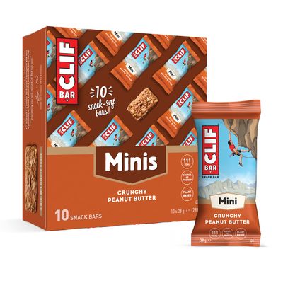 CLIF BAR Minis - Snack Bar - Crunchy Peanut Butter - Plant Based Protein - 10 x 28 g
