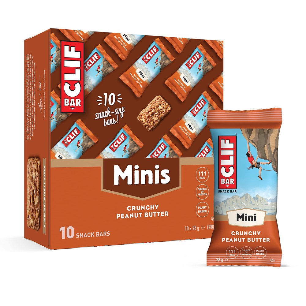CLIF BAR Minis - Snack Bar - Crunchy Peanut Butter - Plant Based Protein - 10 x 28 g