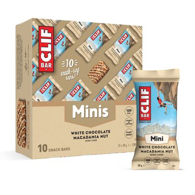 CLIF BAR Minis - Snack Bar - White Chocolate Macadamia Nut - Plant Based Protein - 10 x 28 g
