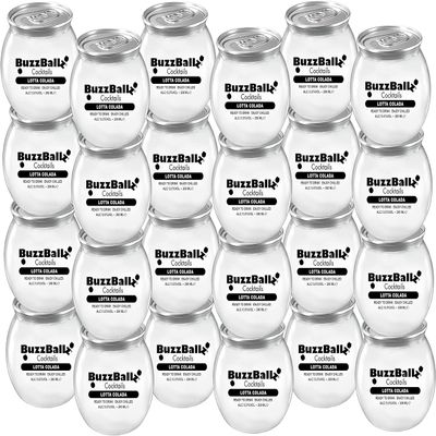 BuzzBallz Lotta Colada, Ready to Drink Pia Colada, 13.5% ABV, 24x200ml, Pre Mixed Cocktail Made from Rum, Pineapple and Coconut Juice, Sweet and Tropical Notes, with Natural Flavours, Gift Idea