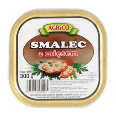Agrico Lard with Meat (Smalec z Misem) 300g x 15 Pack | Traditional Polish Pork Spread | Ready-to-Eat | Canned Smalec | Bulk Case 4.5kg