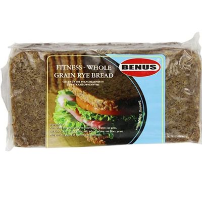 Benus Fitness Wholegrain Rye Bread 500g (Pack of 10) | High-Fibre Whole Rye Loaf | Healthy, Dense & Natural Bread for Fitness, Diet & Everyday Meals