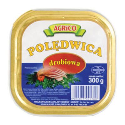 Agrico Poultry Sirloin (Poldwica Drobiowa) 300g x 10 Pack | Halal Chicken Sirloin Cold Cut | Premium Deli Poultry Meat | Ready to Eat | Ideal for Sandwiches and Salads