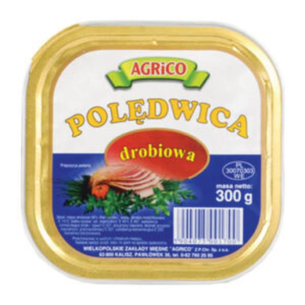 Agrico Poultry Sirloin (Poldwica Drobiowa) 300g x 10 Pack | Halal Chicken Sirloin Cold Cut | Premium Deli Poultry Meat | Ready to Eat | Ideal for Sandwiches and Salads