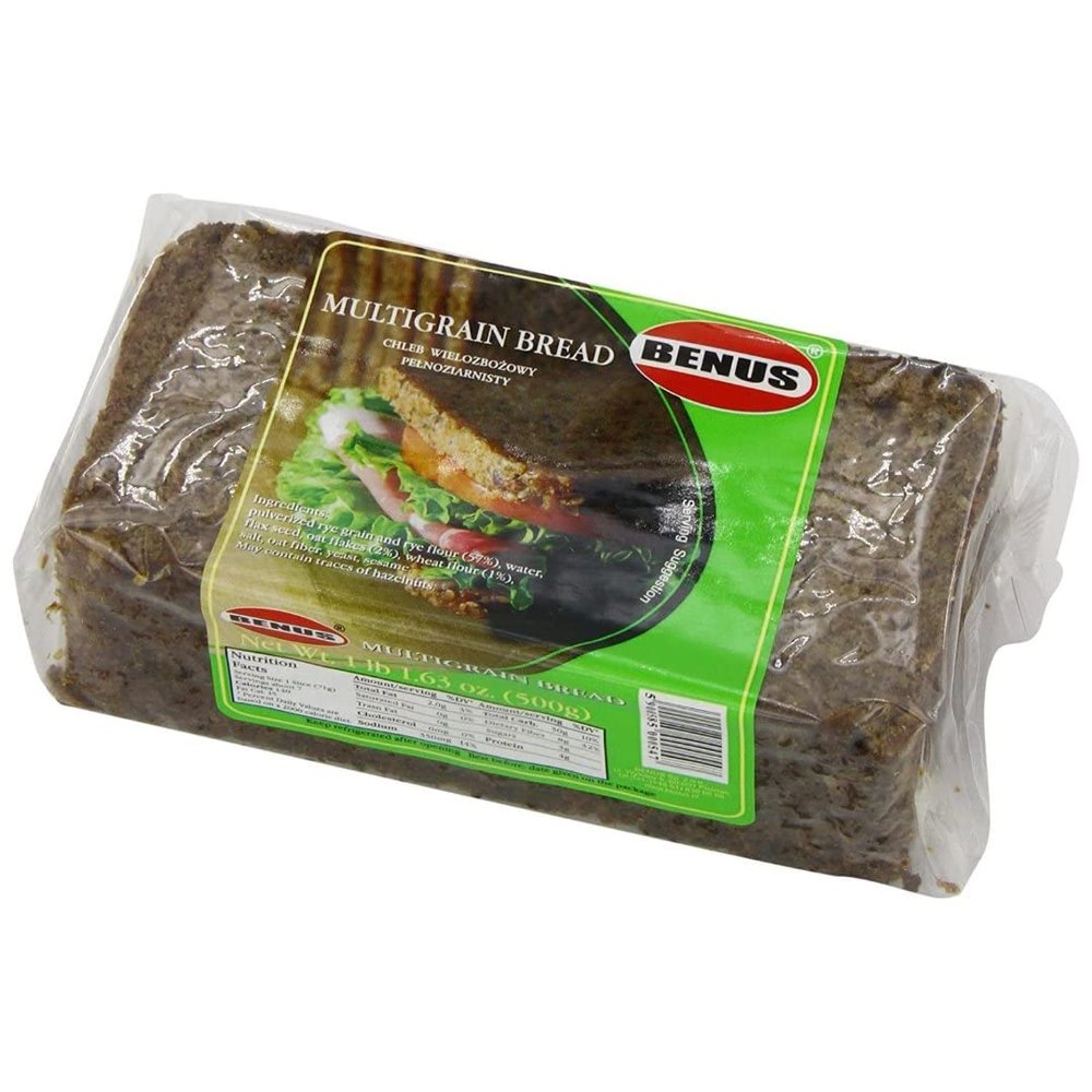 Benus Multigrain Bread 500g (Pack of 10) | High-Fibre Multigrain Loaf with Seeds & Wholegrains | Healthy Bread for Breakfast, Sandwiches & Fitness Diets