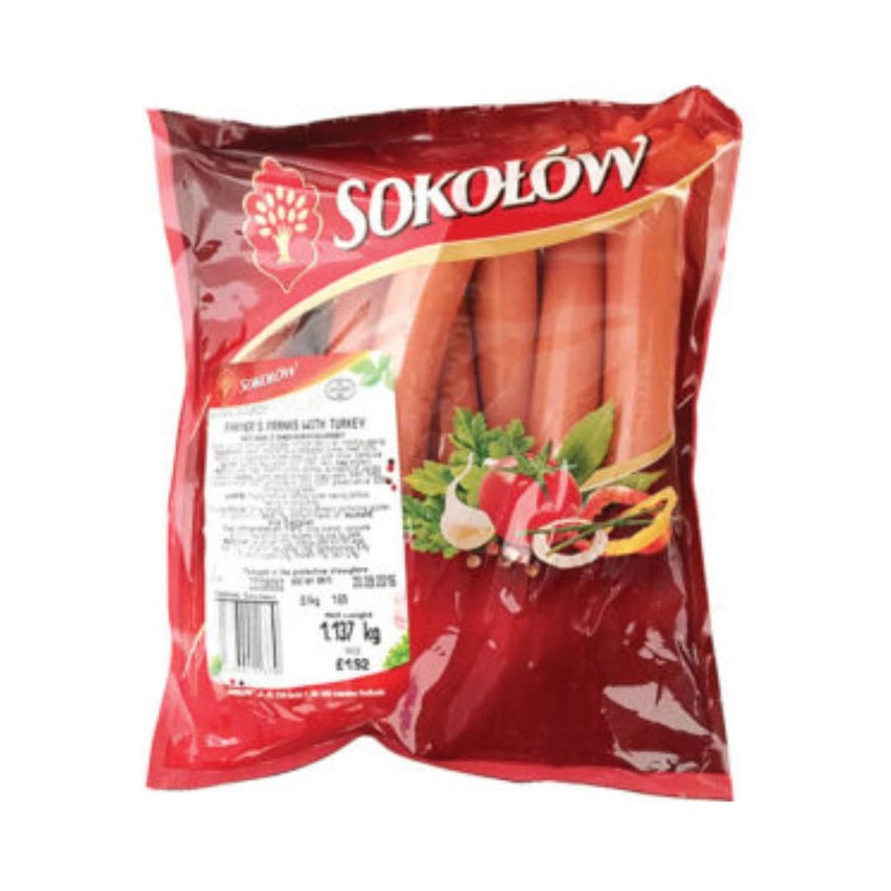 Sokolow Franks Farmers with Turkey 1.1kg x 5 pack