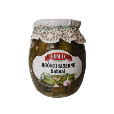 Edmal Ogrki Kiszone Babuni 680g x 10 Units | Traditional Polish Pickled Cucumbers | Authentic Fermented Snack | Perfect for Meals & Catering