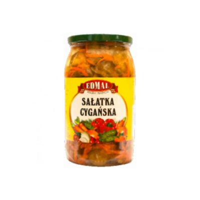 Edmal Gipsy Salad 900g Jar | 10 Pack (Total 9kg) | Traditional Polish Vegetable Mix in Brine | Ready to Eat | Ideal for Salads, Sandwiches, Side Dishes & Catering