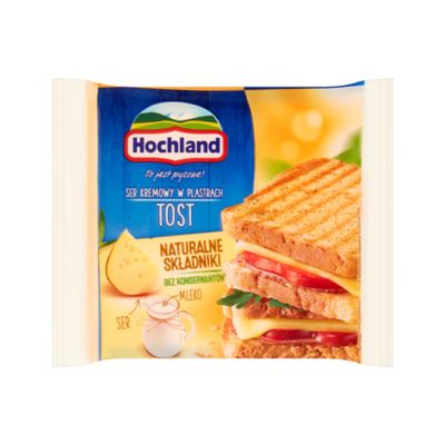 Hochland Sliced Plain Toast Cheese (Topiony Plastry Tost) 130gr x 10 pack