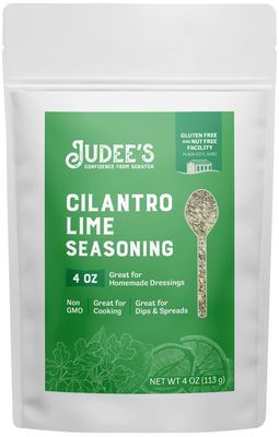 Judee's Cilantro Lime Seasoning 4 oz - Fresh Cilantro and Lime with Flavorful Spices - 100% Non-GMO, Gluten Free, and Nut Free - Great for Cooking, Salad Dressings, Dips, Spices and Seasonings