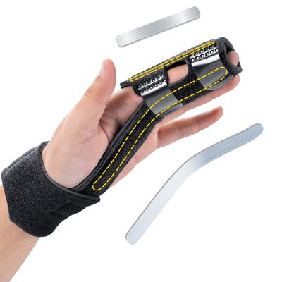 Finger Splint, Trigger Finger Splint, Boxer Break Metacarpal Brace, 2 Aluminum Plate Support Adjustable for Fracture,Sprain,Arthritis,Mallet Finger (2-fingers)