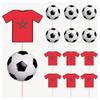 AK Giftshop Morocco Football Party Food & Cupcakes Picks Decorations Toppers World Cup (pack of 14) view 1