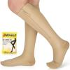 Ailaka Zipper Compression Socks Medical, 15-20 mmHg Knee High Compression Socks for Men Women, Close Toe Support Socks for Varicose Veins, Edema, Recovery, Pregnant, Nurse (Beige, 3XL) view 1