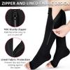 Ailaka Medical Compression Socks with Zipper, Knee High 15-20 mmHg Compression Socks for Women Men, Open Toe Support Socks for Varicose Veins, Edema, Recovery, Pregnant, Nurse view 3