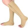 Ailaka Medical Compression Socks with Zipper, Knee High 15-20 mmHg Compression Socks for Women Men, Open Toe Support Socks for Varicose Veins, Edema, Recovery, Pregnant, Nurse view 1