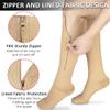 Ailaka Zipper Compression Socks Medical, 15-20 mmHg Knee High Compression Socks for Men Women, Close Toe Support Socks for Varicose Veins, Edema, Recovery, Pregnant, Nurse (Beige, XL) view 3