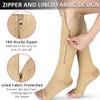 Ailaka Medical Compression Socks with Zipper, Knee High 15-20 mmHg Compression Socks for Women Men, Open Toe Support Socks for Varicose Veins, Edema, Recovery, Pregnant, Nurse view 3